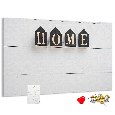 Cork display board Home lettering