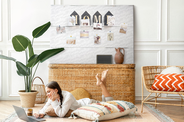 Cork display board Home lettering