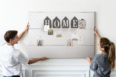 Cork display board Home lettering