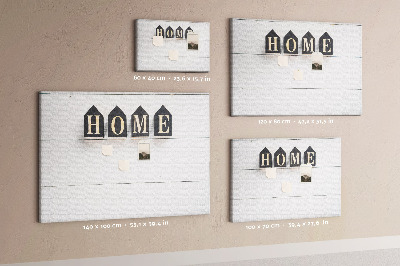 Cork display board Home lettering