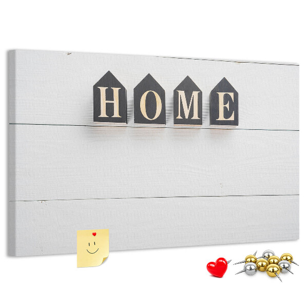 Cork display board Home lettering