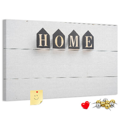Cork display board Home lettering