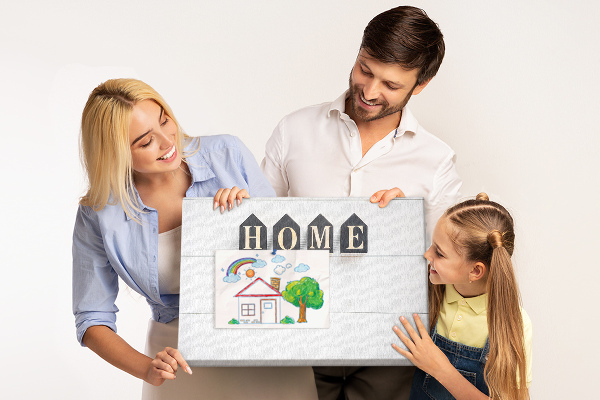 Cork display board Home lettering