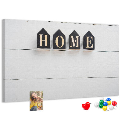 Cork display board Home lettering