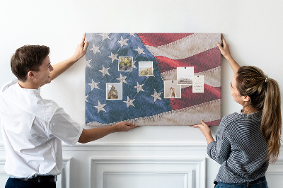 Cork display board American flag