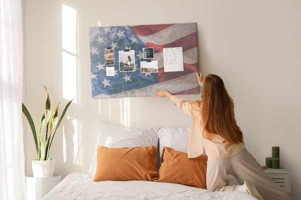 Cork display board American flag
