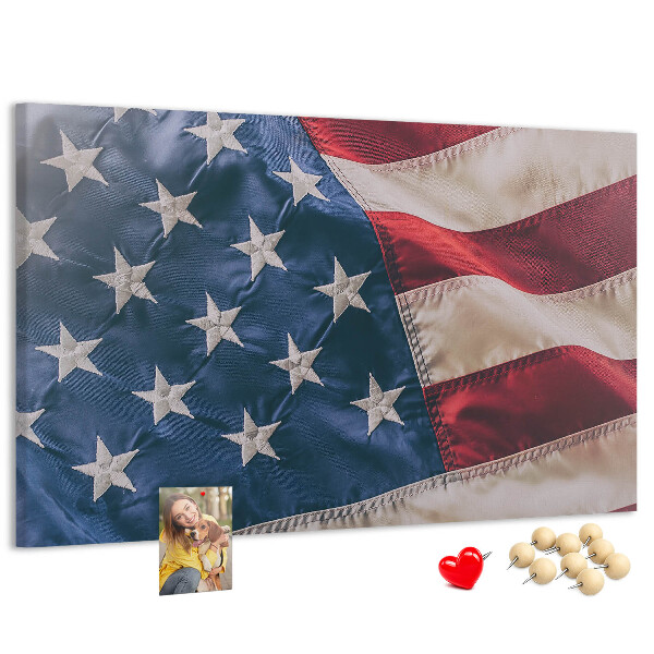 Cork display board American flag