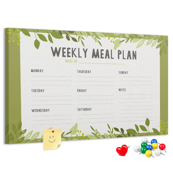 Cork memo board Weekly menu