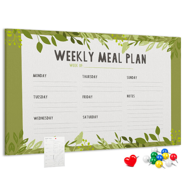 Cork memo board Weekly menu