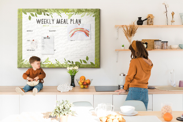 Cork memo board Weekly menu