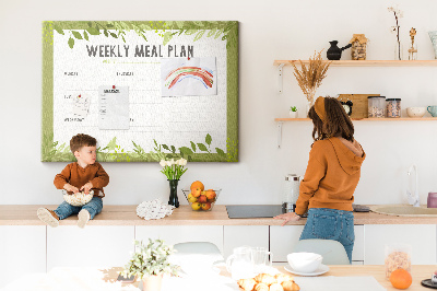 Cork memo board Weekly menu