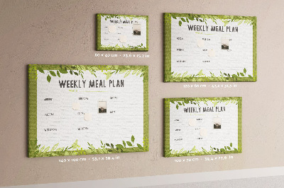 Cork memo board Weekly menu