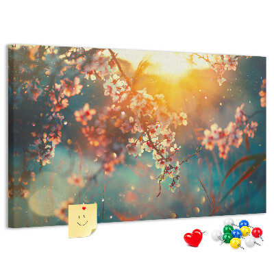 Cork board Spring flowers