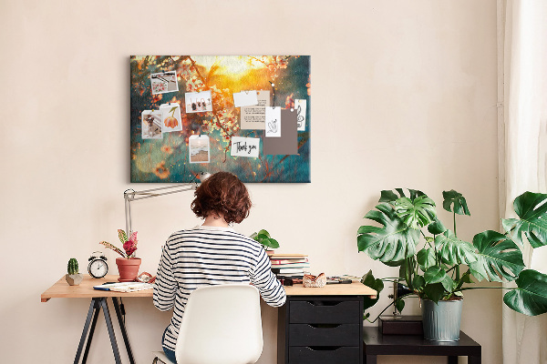 Cork board Spring flowers