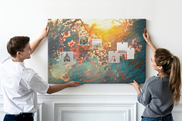 Cork board Spring flowers