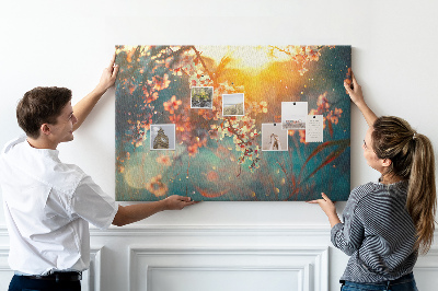 Cork board Spring flowers