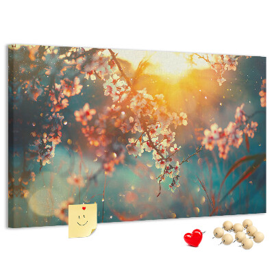 Cork board Spring flowers