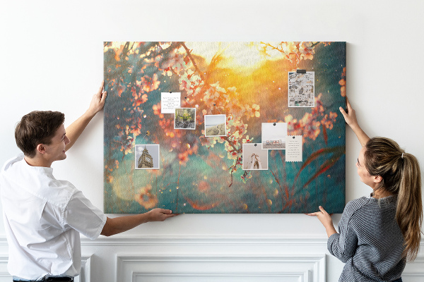 Cork board Spring flowers