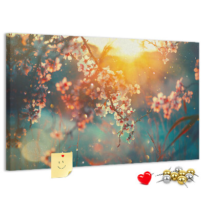 Cork board Spring flowers