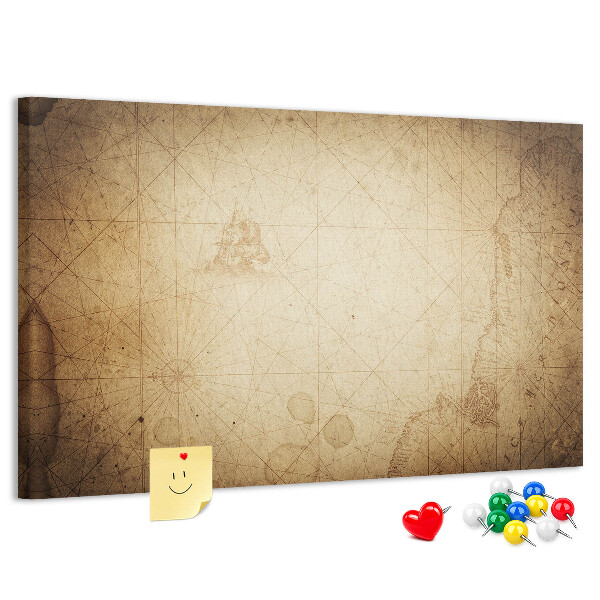 Cork display board Old world map