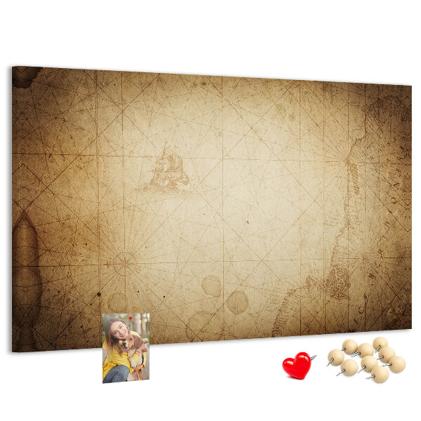 Cork display board Old world map