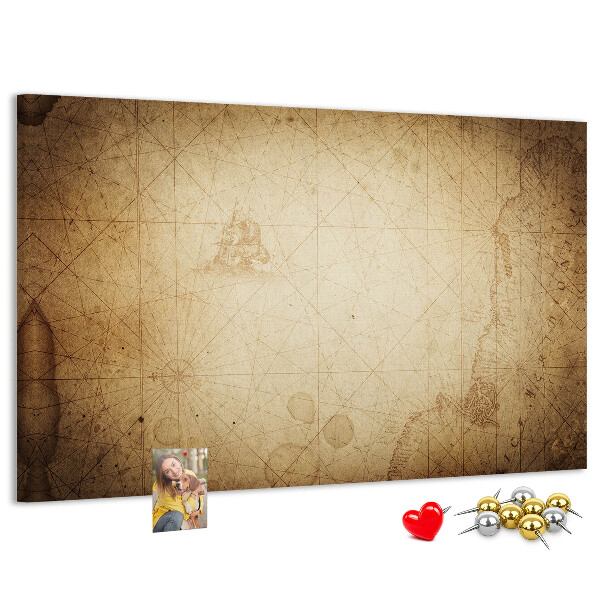Cork display board Old world map