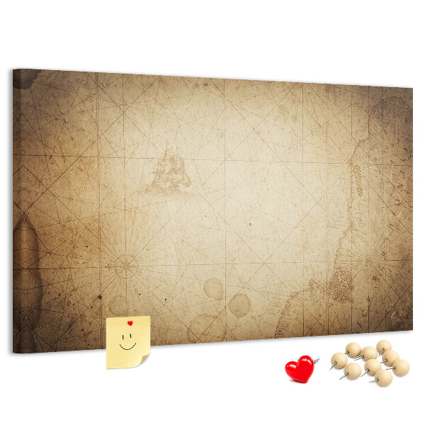 Cork display board Old world map