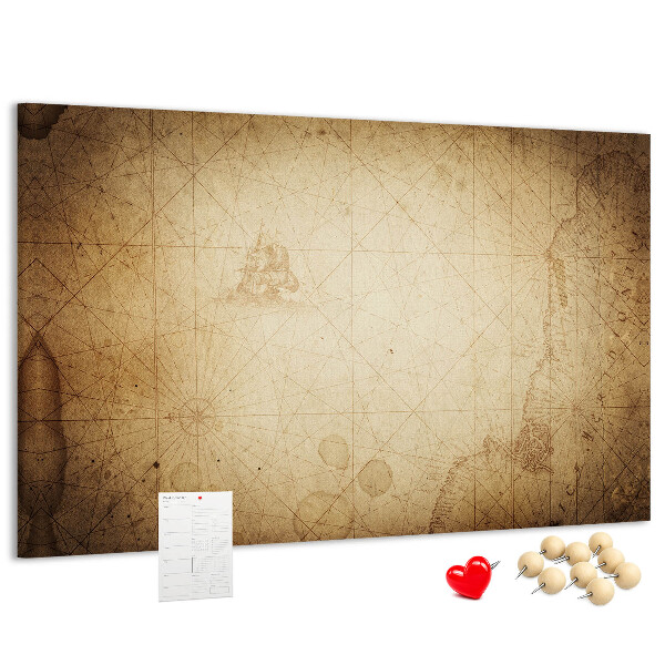 Cork display board Old world map