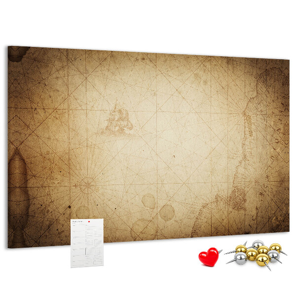 Cork display board Old world map