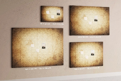 Cork display board Old world map