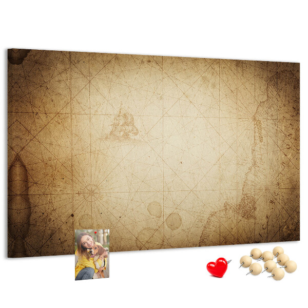 Cork display board Old world map