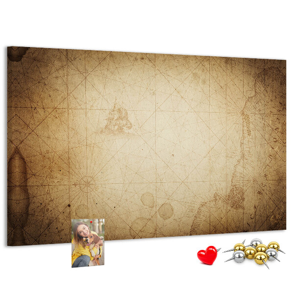 Cork display board Old world map