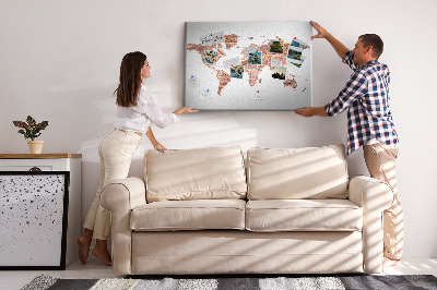 Cork board Old brick map