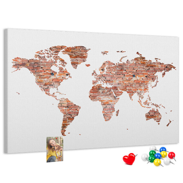 Cork board Old brick map