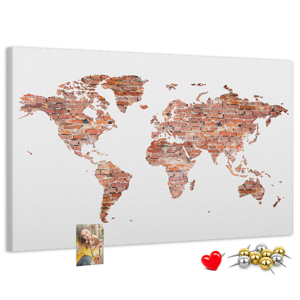 Cork board Old brick map