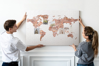 Cork board Old brick map
