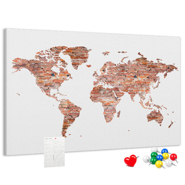 Cork board Old brick map