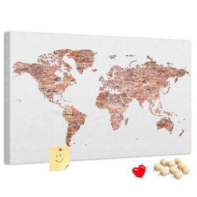 Cork board Old brick map