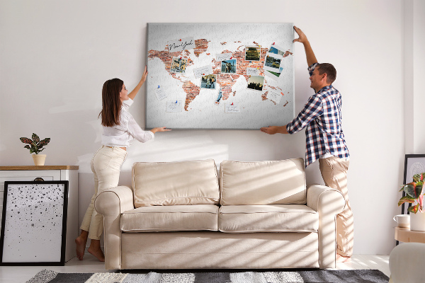 Cork board Old brick map