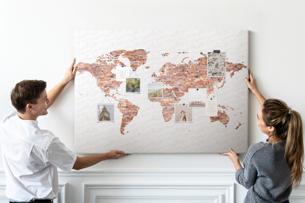 Cork board Old brick map