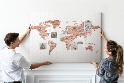 Cork board Old brick map