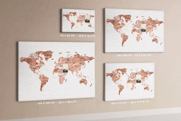 Cork board Old brick map