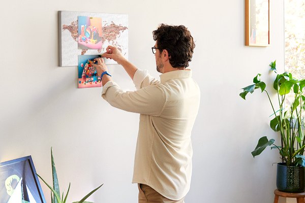 Cork board Old brick map