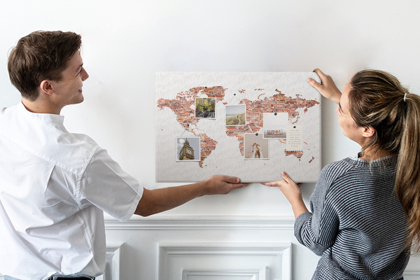 Cork board Old brick map