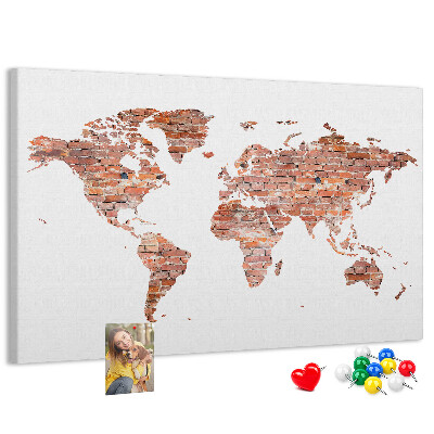 Cork board Old brick map