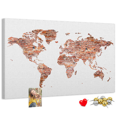 Cork board Old brick map