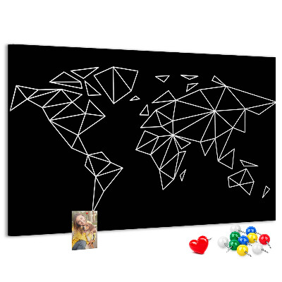 Cork display board Modern world map