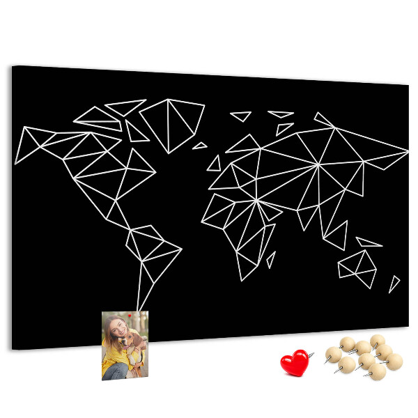 Cork display board Modern world map