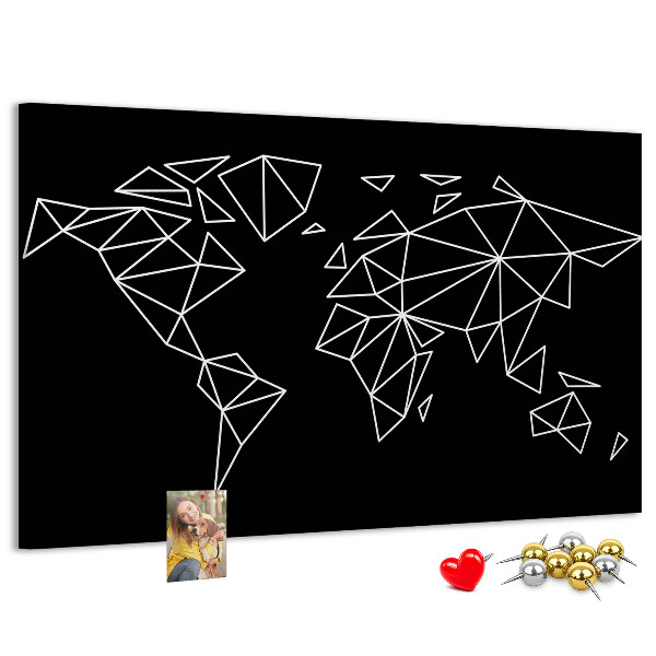 Cork display board Modern world map
