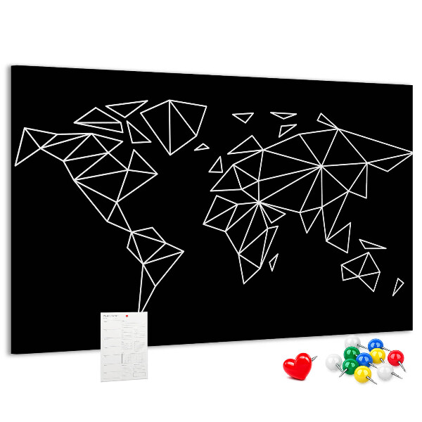 Cork display board Modern world map